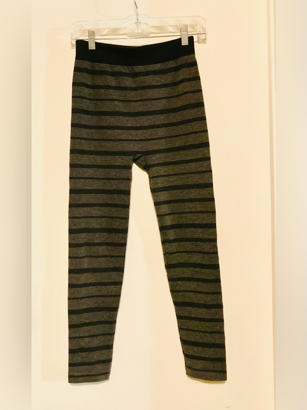 Striped Gray & Black Women's Leggings